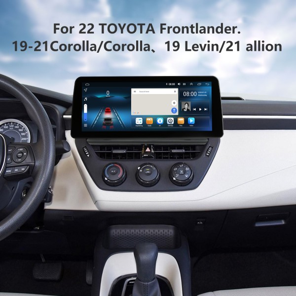 12,3 Zoll Android 12.0 für 2022 TOYOTA Frontlander 2019–2021 Corolla 2019 Levin 2021 Allion Radio-GPS-Navigationssystem mit HD-Touchscreen, Bluetooth-Unterstützung, Carplay OBD2