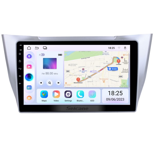 Android 13.0 Indash Auto-DVD-Player für 2004-2010 Lexus RX 300 330 350 mit Carplay Bluetooth IPS Touchscreen Unterstützung OBD2 DVR Rückfahrkamera WIFI Lenkradsteuerung