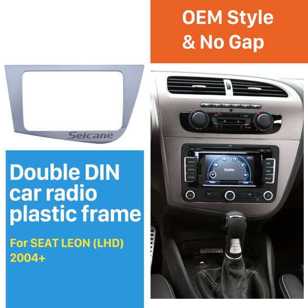 2 Din Fascia für 2005-2011 Seat Leon Linkslenker Autoradio Head Unit GPS-Navigationssystem splatte Panel Rahmen