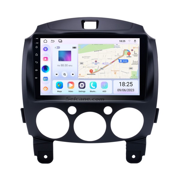 HD Touchscreen 9 Zoll Android 14.0 GPS Navigationsradio für 2007-2014 MAZDA 2 / Jinxiang / DE / Dritte Generation mit Bluetooth USB Unterstützung Mirror Link