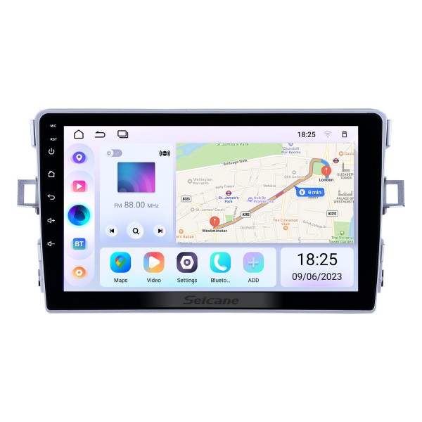 Android 14.0 9-Zoll-Touchscreen-GPS-Navigationsradio für 2011-2016 Toyota Verso mit USB-WLAN-Bluetooth-Musik-AUX-Unterstützung Carplay Digital TV SWC