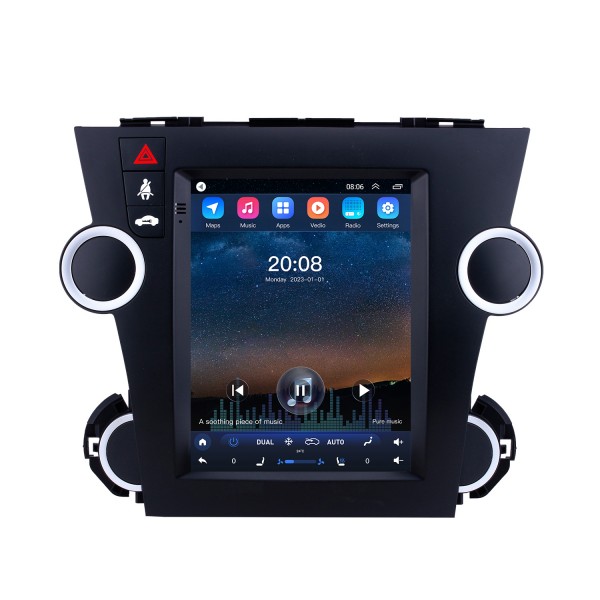 Android 10.0 9,7-Zoll-GPS-Navigationsradio für 2009-2014 Toyota Highlander mit HD-Touchscreen Bluetooth WIFI AUX-Unterstützung Carplay Mirror Link OBD2