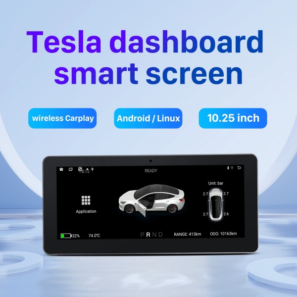 Für 2019 2020 2021 2022 Tesla Model 3 Model Y Android Autoradio Touchscreen Auto Armaturenbrett mit Carplay Android Auto GPS Navigationssystem