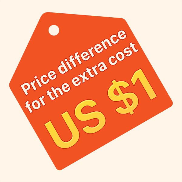 Just for für zusätzliche Kostenpreis Differenz US $ 1
