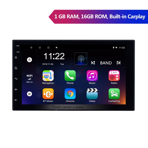 Universelles 7-Zoll-Android 10.0-Doppel-DIN-Touchscreen-Radio für Toyota Hyundai Kia Nissan Volkswagen Suzuki Honda mit GPS-Navigationssystem, Unterstützung für Bluetooth-Musik-Rückfahrkamera