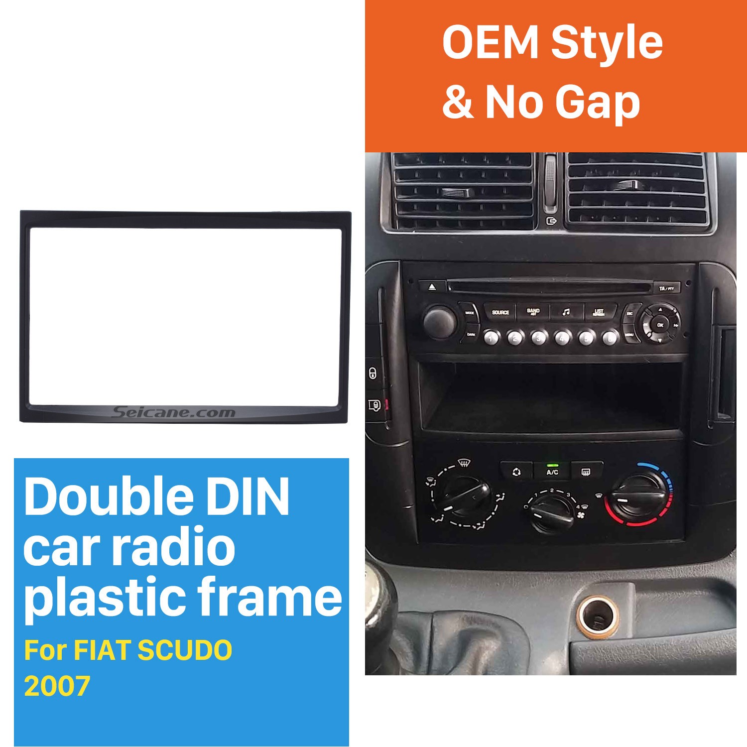 noble DoppelDin Autoradio Faszie für 2007 FIAT SCUDO