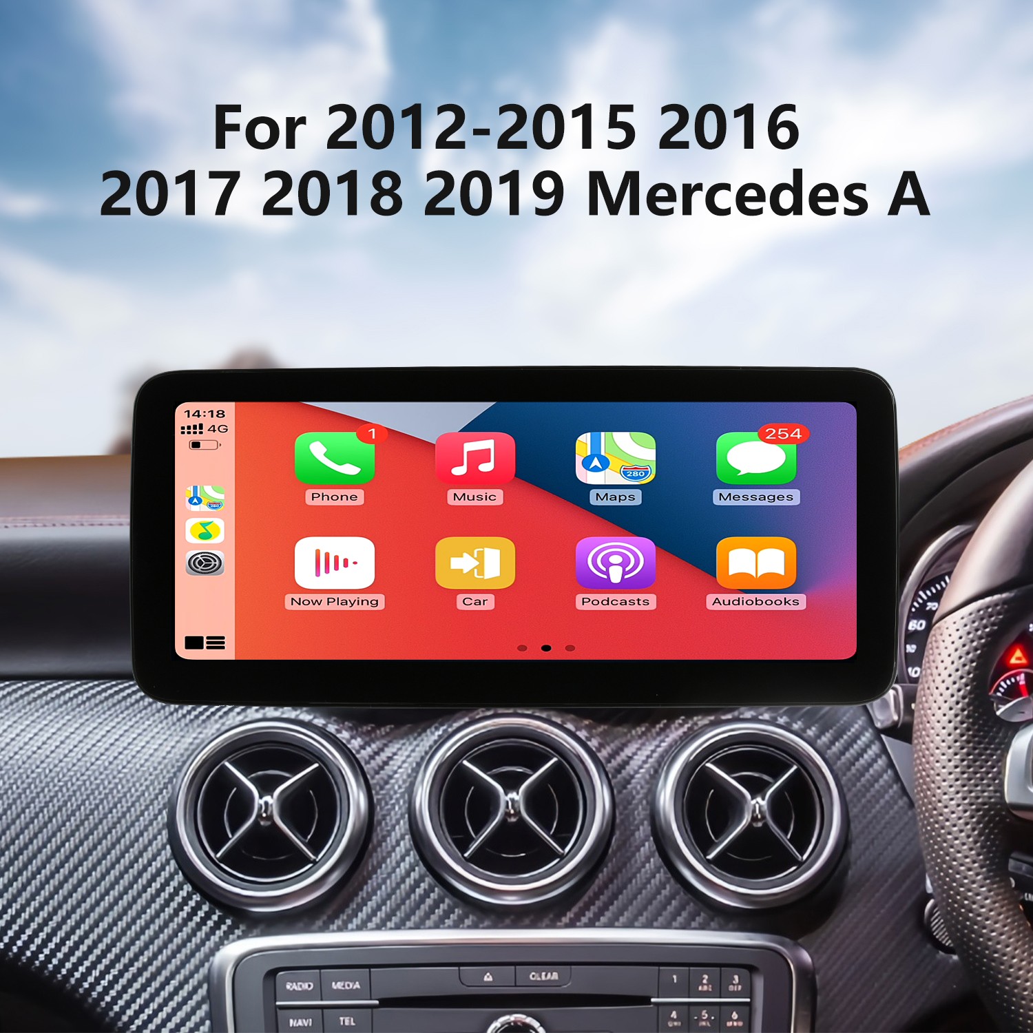 Carplay Touchscreen Android Radio für 2012-2015 2016 2017 2018 2019 Mercedes  A Klasse W176 A160 A180 A200 A250 A260 GLA X156 GLA200 GLA220 GLA260 CLA  C117 CLA180 CLA200 CLA220 CLA260 Stereo GPS Navigationssystem