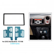 173 * 98mm Doppel Din 2012 Honda Brio Autoradio Armaturenbrett Kit Surround Panel Auto Stereo Einbaurahmen