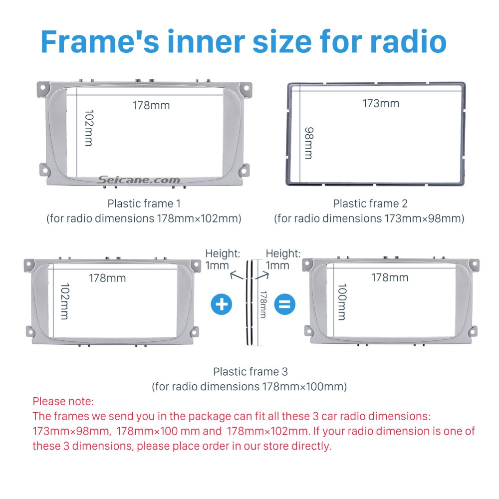 Silber 2din Autoradio Fascia Fur 2007 Ford Mondeo C Max Trim