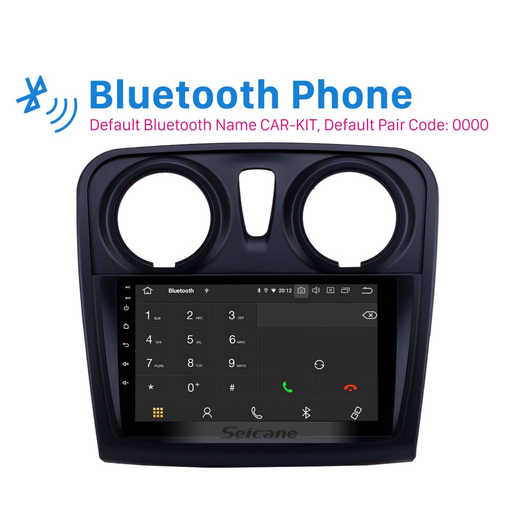 9'' Autoradio Stereo 2012-2020 Renault Dacia Sandero Bluetooth HD  Touchscreen Bluetooth GPS Navigation Carplay
