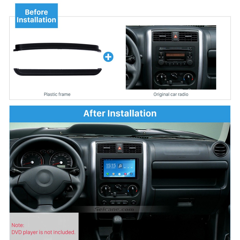 173 98 178 102mm Doppel Din 2008 Suzuki Jimmy Autoradio Fascia