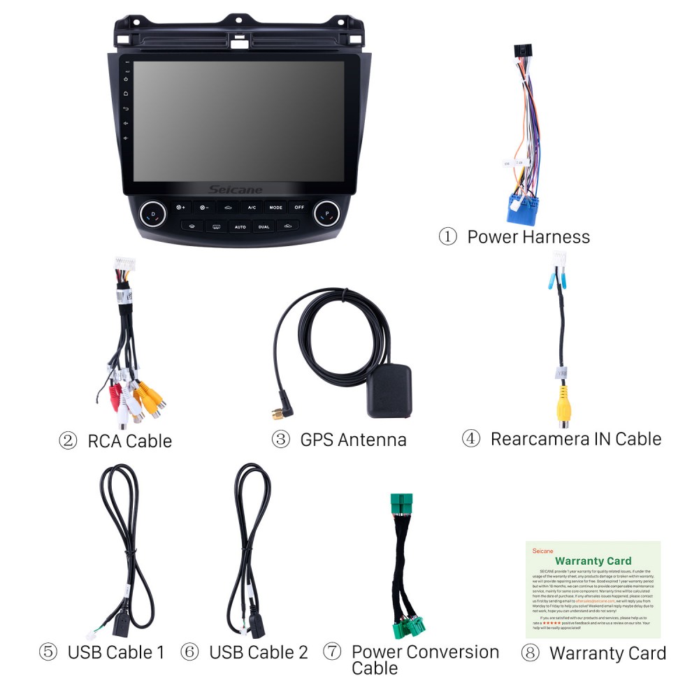 10,1 Zoll Touchscreen GPS Autoradio für 2003 2004 2005 2006 2007 Honda Accord 7 mit Android 10.0 System Bluetooth Modul 3G Unterstützung ...