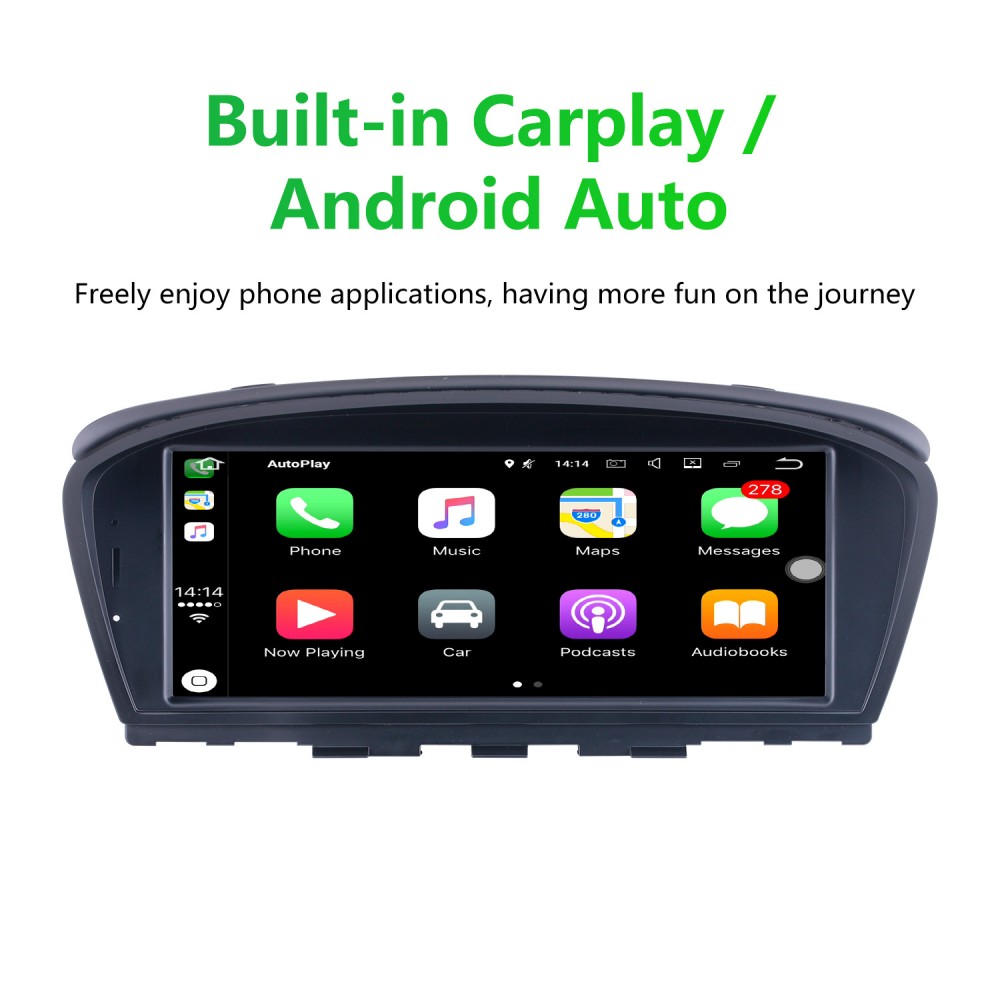 Carplay HD Touchscreen für 2006-2010 2011 2012 BMW 5er 3er E60 E61 E62 E63 E90  E91 E92 E93 Autoradio Android Auto GPS Navigationssystem mit Bluetooth