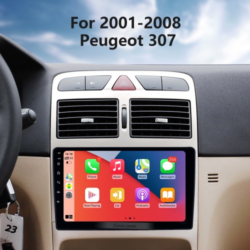OEM 9 polegadas Android 13.0 Radio para 2001-2008 Peugeot 307 Bluetooth WIFI HD Touchscreen Música GPS Navigation Carplay Suporte USB TV Digital TPMS