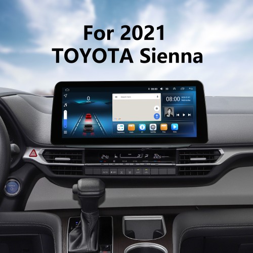 Android 12.0 de 12,3 polegadas para 2021 TOYOTA Sienna sistema de navegação GPS estéreo com tela sensível ao toque Bluetooth com suporte para câmera retrovisora