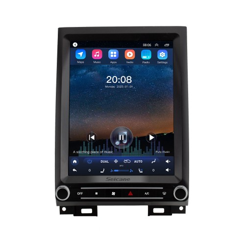 Tela sensível ao toque Carplay HD de 12,1 polegadas para 2012-2016 Ford Mustang Expedition F350 Rádio estéreo Android Navegação GPS para carro Suporte para sistema de áudio de carro Câmera 360 °