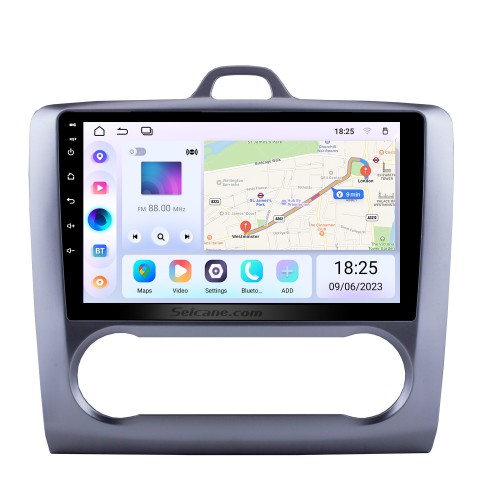 Tela sensível ao toque HD de 9 polegadas para 2004 2005 2006-2011 Ford Focus Exi AT Android 13.0 Rádio Sistema de navegação GPS com suporte Bluetooth AUX OBD2 Carplay