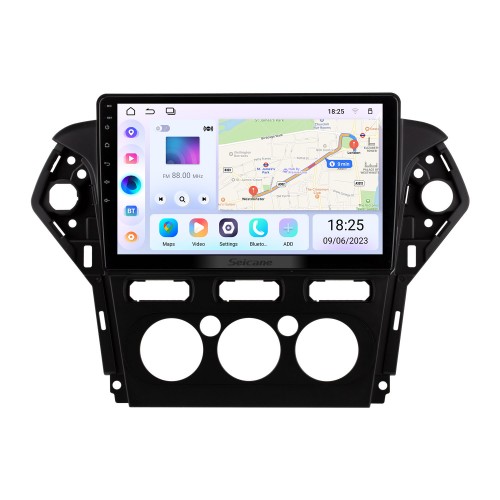 Android 13.0 HD Touchscreen de 10,1 polegadas para 2011-2013 Ford Mondeo Manual AC Radio Sistema de navegação GPS com suporte para Bluetooth Carplay Câmera traseira