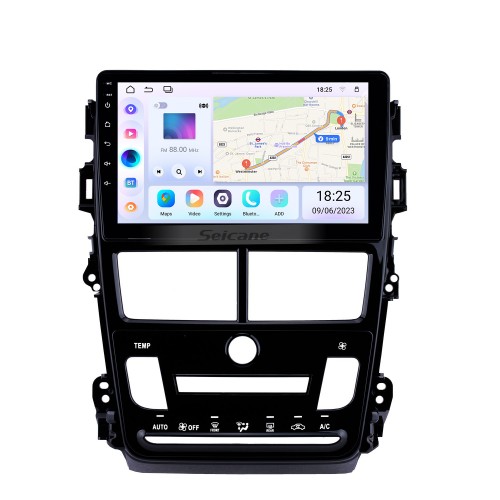 9 polegadas android 13.0 rádio do carro navegação gps para 2018 toyota vios/yaris auto condicionador de ar 1024*600 touchscreen quad-core suporte bluetooth dvr wifi obd2 câmera retrovisor