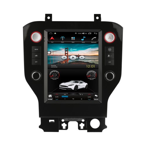 Rádio de navegação GPS Android 10.0 de 9,7 polegadas para 2015 2016 2017 2018 2019 2020 2021 Ford Mustang com HD Touchscreen Bluetooth AUX suporte Carplay OBD2