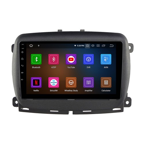 Tela sensível ao toque HD de 9 &amp;amp;amp;amp;amp;quot;para 2015+ Sistema estéreo estéreo automotivo FIAT 500 com suporte para rádio automotivo Bluetooth 2.5D tela de toque curva