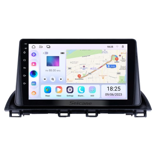 Android 13.0 HD Touchscreen de 9 polegadas para 2014 2015 2016 2017 MAZDA CX 4 Rádio Sistema de navegação GPS com suporte para Bluetooth Câmera traseira Carplay