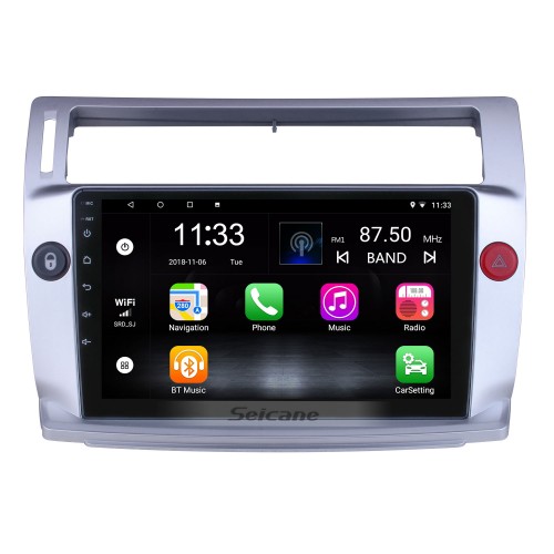 Para 2009 Citroen Old C-Quatre Radio 9 polegadas Android 10.0 HD Touchscreen Sistema de Navegação GPS com suporte Bluetooth Carplay