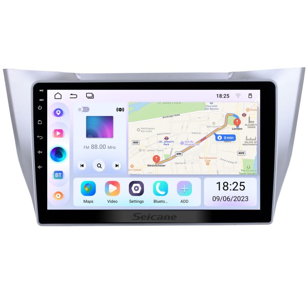 OEM Android 13.0 10.1 polegadas para 2003-2010 Lexus RX300 RX330 RX350 Bluetooth Música Rádio DVD Player HD Touchscreen Sistema de navegação GPS estéreo para carro Controle do volante 1080P