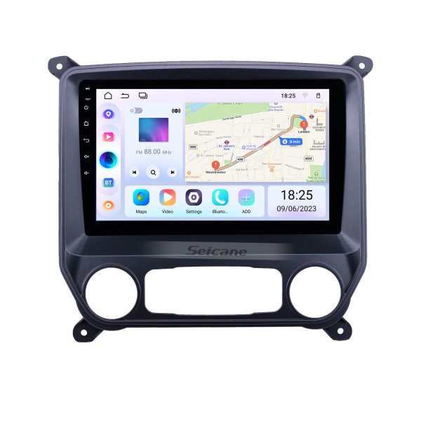 Rádio com tela sensível ao toque Android 13.0 HD de 10,1 polegadas para 2014-2018 Chevy Chevrolet Colorado Silverado GMC Sierra VIA Vtrux Truck com navegação GPS Bluetooth USB WIFI Carplay