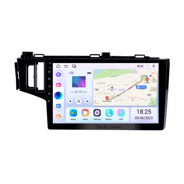 Rádio de navegação GPS 10,1 polegadas Android 13.0 para Honda Fit LHD 2013-2015 com tela sensível ao toque HD com suporte para Bluetooth Carplay TPMS