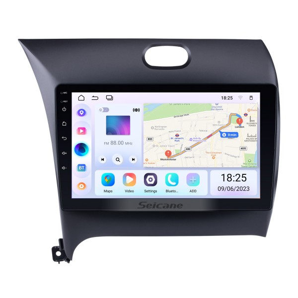 Rádio de navegação GPS Android com tela sensível ao toque de 9 polegadas para 2013-2017 KIA K3 FORTE SHUMA Cerato com Bluetooth USB WIFI OBD2 Link de espelho Câmera retrovisora Vídeo 1080P