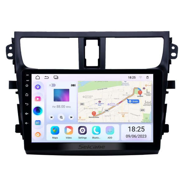 2015-2018 Suzuki Celerio Android 13.0 HD Touchscreen Unidade principal de 9 polegadas Bluetooth Rádio de navegação GPS com suporte AUX OBD2 SWC Carplay