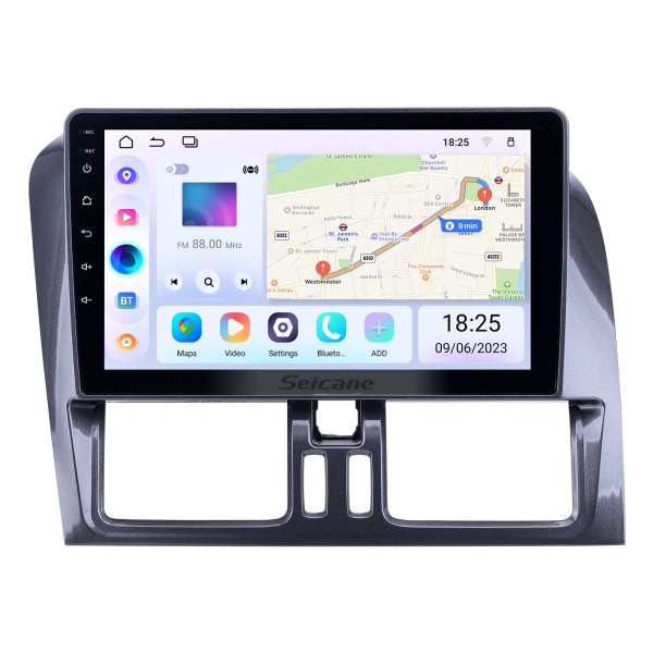 Tela sensível ao toque HD de 9 polegadas para 2008 2009 2010-2016 Volvo XC60 Rádio Android 14.0 Navegação GPS com suporte para Bluetooth Câmera traseira Carplay