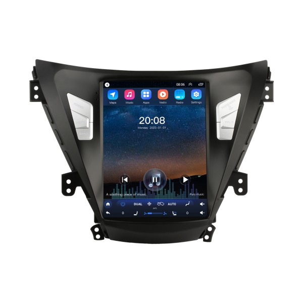 Para 2011-2013 Hyundai Avante Elantra LHD 9.7 polegadas Android 10.0 HD Touchscreen Estéreo Bluetooth GPS Navegação Rádio com Wifi AUX USB Controle de Volante Suporte DVR Câmera Retrovisor OBD