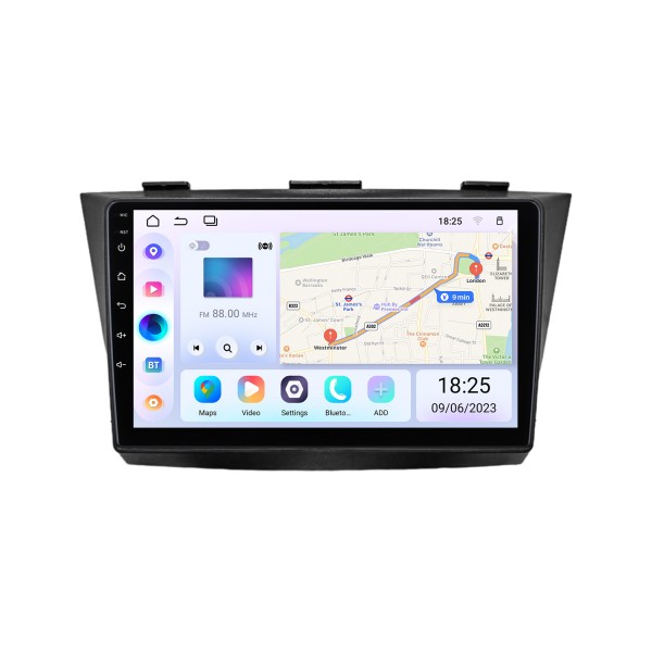 Carplay Android 14.0 HD Touchscreen de 9 polegadas para 2013 JAC BINYUE Rádio Sistema de navegação GPS com suporte para Bluetooth câmera traseira