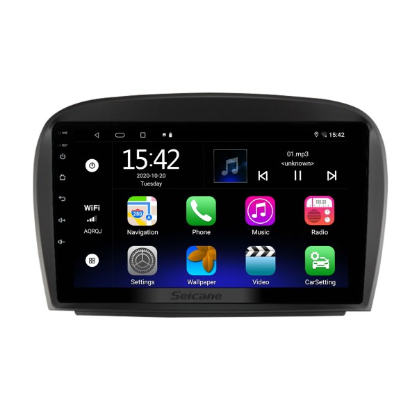 9 polegadas Android 14.0 para 2004 2005 2006-2011 Mercedes Benz SL R230 SL350 SL500 SL55 SL600 SL65 Rádio GPS Sistema de navegação com tela sensível ao toque HD Suporte Bluetooth Carplay OBD2