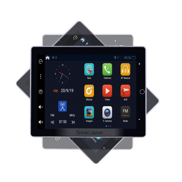 9,7 polegadas Android 10.0 para sistema de navegação universal por rádio GPS com tela giratória HD 180 ° com suporte para Bluetooth Câmera traseira Carplay