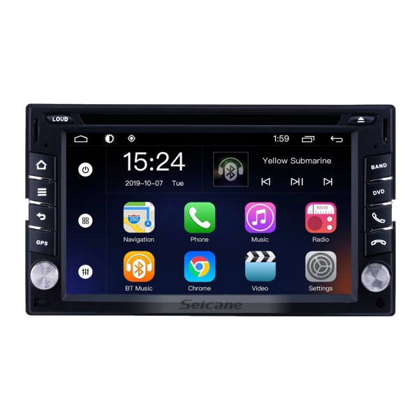 6.2 polegadas Android 9.0 para Universal Radio GPS Sistema de Navegação com HD Touchscreen Bluetooth suporte Carplay Mirror Link