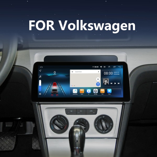 Android 12.0 de 9 polegadas para sistema de navegação GPS estéreo Volkswagen com tela sensível ao toque Bluetooth com suporte para câmera retrovisora