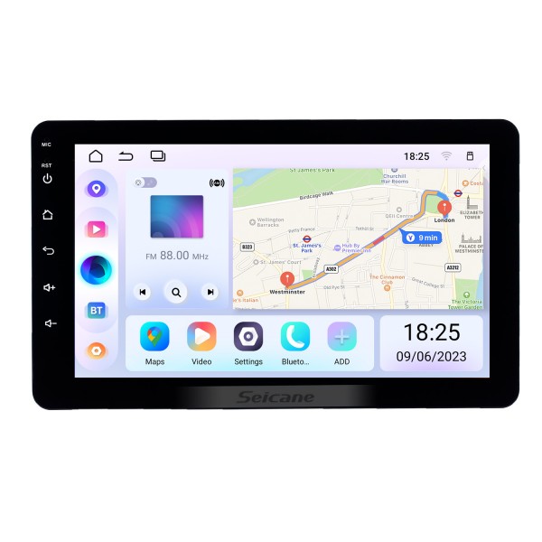 8 polegadas android 13.0 universal rádio sistema de navegação gps com hd touchscreen suporte bluetooth carplay obd2