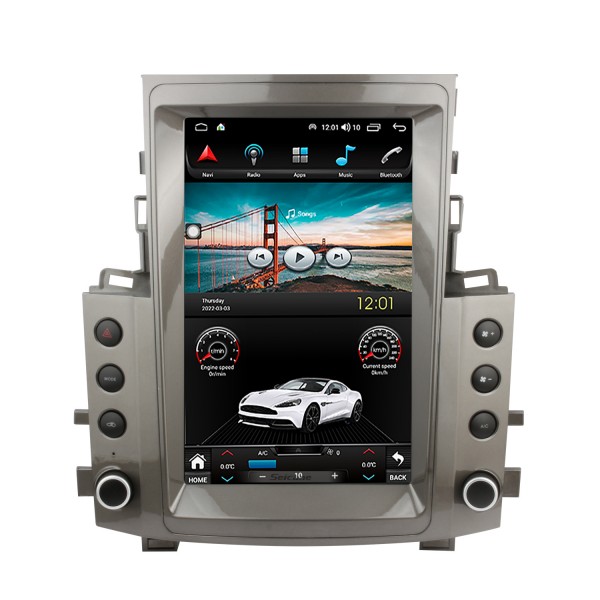 Rádio do carro de 12,1 polegadas Android 10.0 para 2007-2009 Lexus LX570 Sistema de navegação GPS com suporte a Bluetooth Carplay OBD2 DVR TPMS