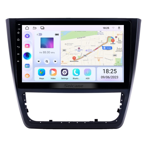 Rádio de navegação GPS com tela sensível ao toque HD Android 10,1 polegadas de 10,1 polegadas para Skoda Yeti 2014-2018 com suporte para Bluetooth AUX Carplay Mirror Link