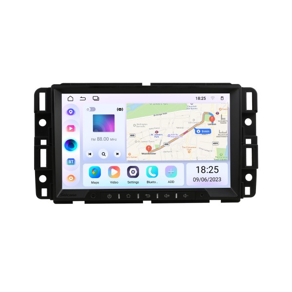 Para 2007 2008 2009 2010 2011 GMC Rádio Android 13.0 HD Touchscreen Sistema de navegação GPS de 8 polegadas com suporte para Bluetooth Carplay DVR