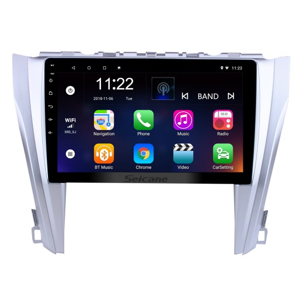 Rádio do sistema de navegação GPS 10,1 polegadas Android 13.0 para 2015 2016 2017 Toyota Camry Controle do volante Bluetooth HD com tela de toque sintonizador de TV Vista traseira