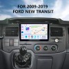 Rádio de navegação GPS Android 14.0 de 10,1 polegadas para Ford New Transit 2009-2019 com tela sensível ao toque HD, suporte Bluetooth, controle de volante Carplay