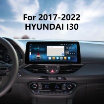 Android 12.0 Carplay tela de ajuste completo de 12,3 polegadas para 2017 2018 2019-2022 HYUNDAI I30 OVERSEAS EDITION Rádio de navegação GPS com bluetooth