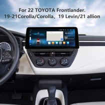 Android 12.0 de 12,3 polegadas para 2022 TOYOTA Frontlander 2019-2021 Corolla 2019 Levin 2021 allion Rádio Sistema de navegação GPS com tela sensível ao toque HD com suporte para Bluetooth Carplay OBD2