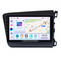 2012 HONDA CIVIC Condução à direita 9 polegadas Android 13.0 Rádio Navegação GPS Bluetooth HD Touchscreen Espelho link USB WIFI Suporte a controle de volante DVR Câmera de backup OBD2