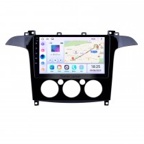 2007-2008 Ford S-Max Manual A / C Android 13.0 HD Touchscreen de 9 polegada Bluetooth Rádio de Navegação GPS com suporte AUX OBD2 SWC Carplay