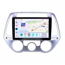 Android 14.0 9 polegadas HD Touchscreen GPS Navigation Radio para 2012-2014 Hyundai i20 Manual A/C com Bluetooth USB WIFI suporte Câmera de backup Carplay OBD